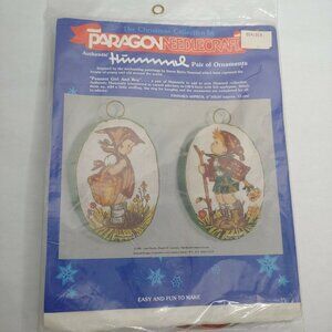 Paragon Needlecraft Authentic Hummel Pair Ornaments Peasant Girl Boy #6614 NEW